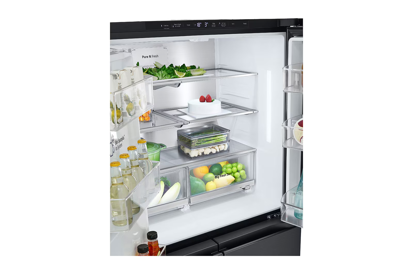 LG Frizider GMG960EVEE InstaView™ hladnjak s četiri vrata, DoorCooling⁺™, Craft Ice™ i ThinQ™ tehnologija, kapacitet 638L slika 3