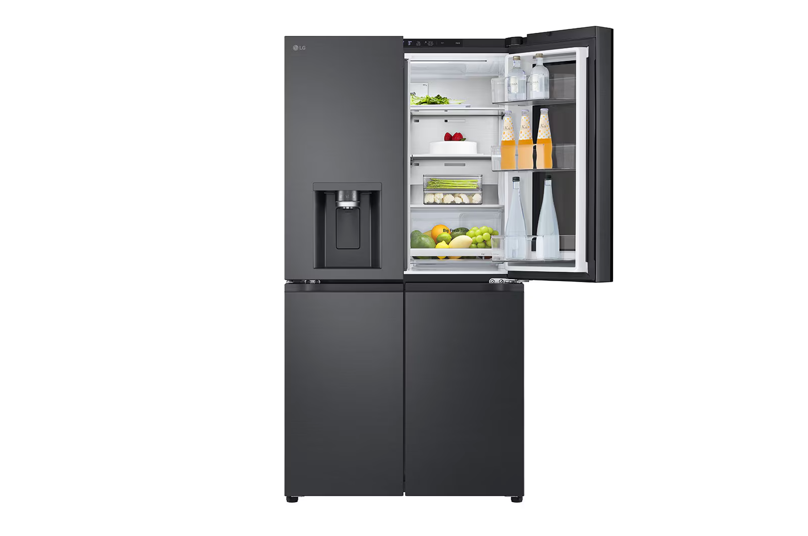 LG Frizider GMG960EVEE InstaView™ hladnjak s četiri vrata, DoorCooling⁺™, Craft Ice™ i ThinQ™ tehnologija, kapacitet 638L slika 5